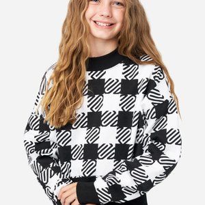 Girls Justice Patterned Mock Neck Sweatshirt NWT